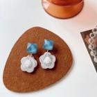 Faux Crystal Flower Acrylic Dangle Earring