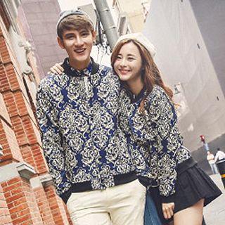 Couple Matching Patterned Baseball Jacket