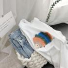 Hedgehog Embroidered Short-sleeve T-shirt