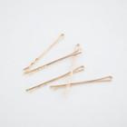Bobby Hair Pin Set Of 5 Gold - One Size