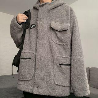 Fleeced-line Multi-pocket Zip Jacket
