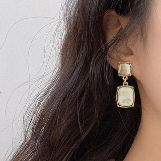 Geometrical Disc Drop Earring