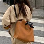 Genuine Suede Shoulder Bag Caramel Brown - One Size