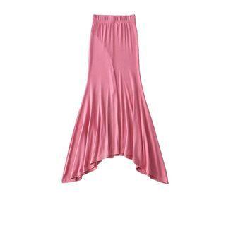 High-waist Plain Fish Tail Skirt