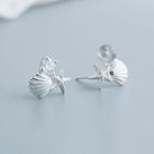 925 Sterling Silver Moonstone Shell Earring 1 Pair - S925 Silver - One Size