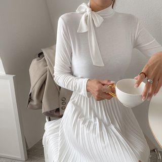 Scarf-neck Long-sleeve Top