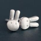 Sterling Silver Rabbit Stud Earring 1 Pair - Silver - One Size
