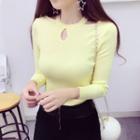 Keyhole Cutout Knit Top