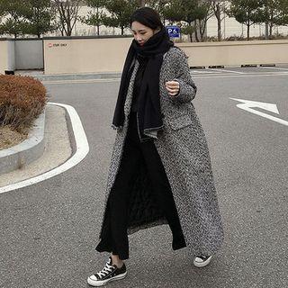 One-button Herringbone Long Coat