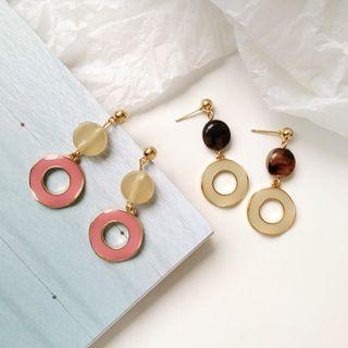 Resin Bead Glaze Hoop Dangle Earring