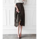 Pleated Leopard Skirt