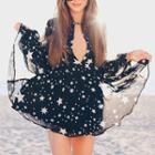 Star Print Chiffon Tunic