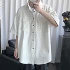 Short-sleeve Loose-fit Plain Shirt