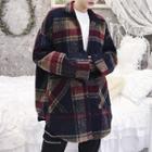 Plaid Buttoned Jacket As Shown In Figure - One Size