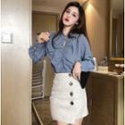 Cut-out Ruffle Blouse