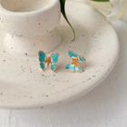 Butterfly Stud Earring 1 Pair - Blue - One Size