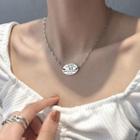 925 Sterling Silver Tag Pendant Necklace 925 Silver - Oval - One Size