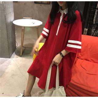 Color-block Striped Loose-fit A-line Dress