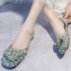 Faux Pearl Buckle Flats