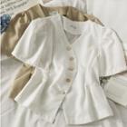 Irregular Slim-fit V-neck Shirt