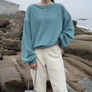 Puff-sleeve Crewneck Sweatshirt