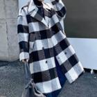 Double Breasted Check Woolen Coat