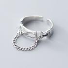 Chain Lettering Open Ring Silver - One Size