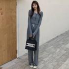 Set: Cropped Cardigan + Wide-leg Pants