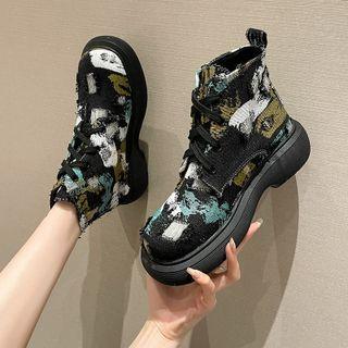 Canvas Platform Short Boots