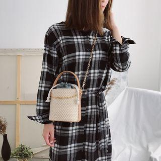 Straw Chain Bucket Bag