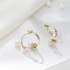 Hoop Ear Jacket 1 Pair - 925 Silver - Gold - One Size