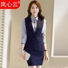Plain Vest / Long-sleeve Dress Shirt / Set: Vest + Dress Pants / Skirt