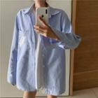 Long-sleeve Embroidered Shirt / Plain T-shirt