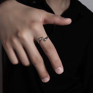 Droplet Sterling Silver Open Ring Silver - One Size