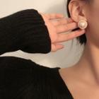 925 Sterling Silver Faux Pearl Ear Stud / Clip-on Earring