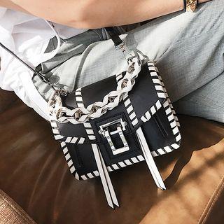 Stitched Push Lock Cross Bag