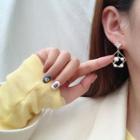 Asymmetric Beaded Rhinestone Earring 1 Pair - Gold - One Size