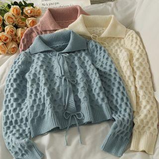 Collared Tie-front Cardigan