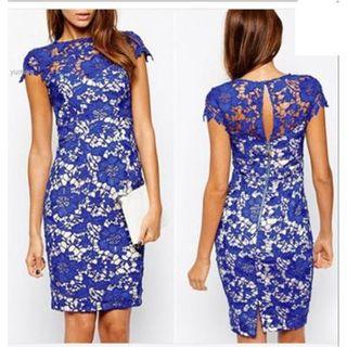 Lace Short-sleeve Sheath Dress