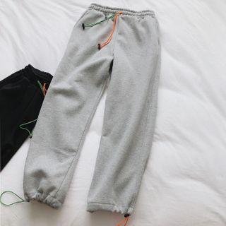 Fleece-lined Drawstring-cuff Sweatpants