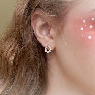 925 Sterling Silver Freshwater Pearl Hoop Earring