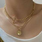 Stainless Steel Pendant Necklace E62 - Gold - One Size