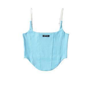 Label Applique Cropped Camisole Top