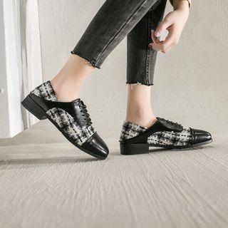 Houndstooth Lace-up Shoes