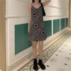 Patterned Spaghetti-strap Dress