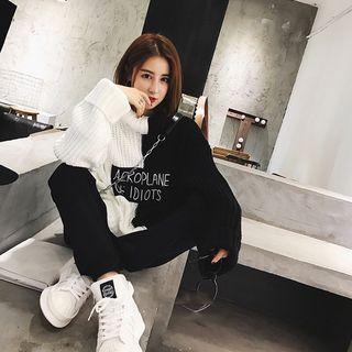 Color-block Turtleneck Sweater