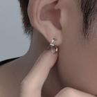 Star Alloy Hoop Earring Eh1209 - 1 Pair - Silver - One Size
