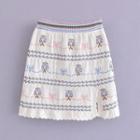 Print Knit Mini Pencil Skirt