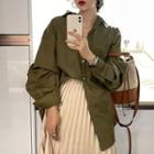 Plain Shirt Brownish Green - One Size