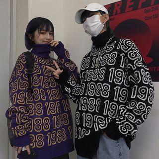 Numbering Turtleneck Sweater